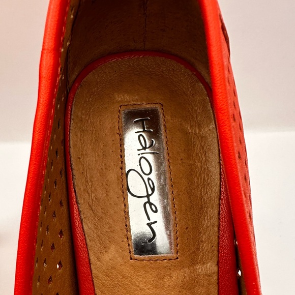 Halogen Coral Perforated Leather Heels with Classic Pointed-Toe - Picture 9 of 9